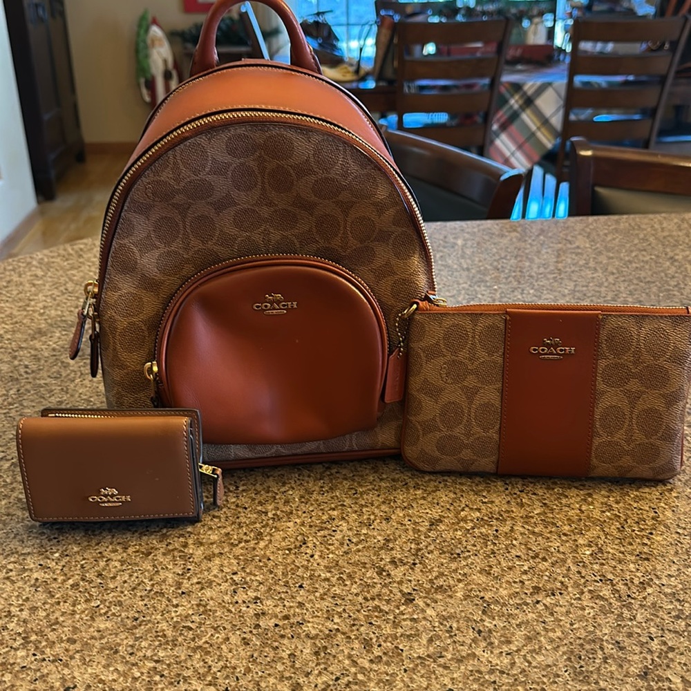 Coach backpack purse with matching wristlet